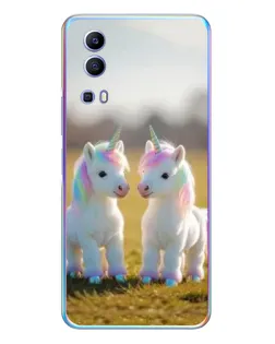 Чехол для Vivo Y72 с картинкой «Пара единорогов»
