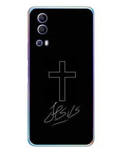 Чохол для Vivo Y72 з картинкою «Графічний хрест Jesus»