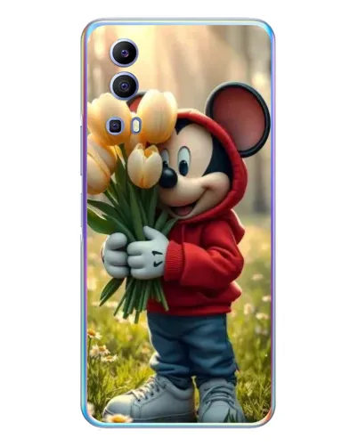 Чехол для Vivo Y72 с картинкой «Микки с тюльпанами» Чехол для Vivo Y72 с картинкой «Микки с тюльпанами»