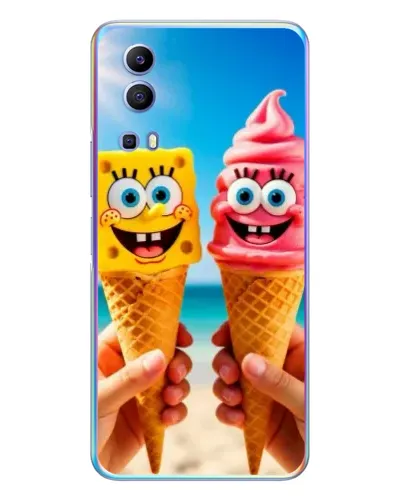 Чехол для Vivo Y72 с картинкой «Спанч Боб мороженое»