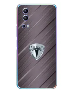 Чехол для Vivo Y72 с картинкой «Металлическая текстура Tesla»