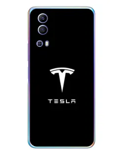 Чехол для Vivo Y72 с картинкой «Tesla White Logo»