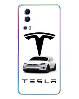 Чехол для Vivo Y72 с картинкой «Tesla White Style»