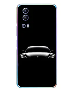 Чехол для Vivo Y72 с картинкой «Фары Tesla Night»