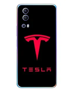 Чехол для Vivo Y72 с картинкой «Tesla Red Logo»