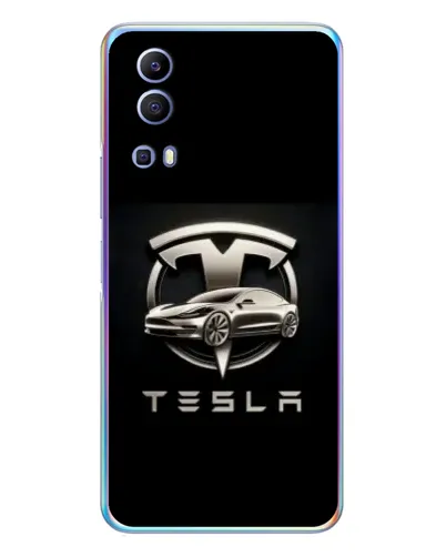 Чехол для Vivo Y72 с картинкой «Tesla — серебристое авто» Чехол для Vivo Y72 с картинкой «Tesla — серебристое авто»