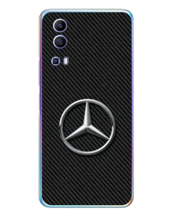 Чехол для Vivo Y72 с картинкой «Карбоновый Mercedes стиль»
