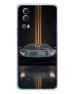 Чехол для Vivo Y72 с картинкой «Lamborghini золотые линии»
