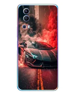 Чехол для Vivo Y72 с картинкой «Lamborghini красный дым»