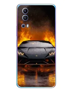 Чехол для Vivo Y72 с картинкой «Lamborghini в огне»