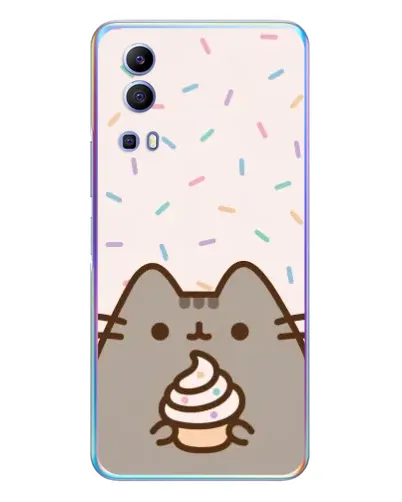 Чехол для Vivo Y72 с картинкой «Пушин с кексом»