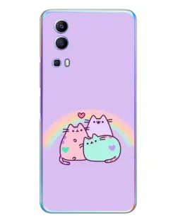 Чехол для Vivo Y72 с картинкой «Радужные Пушины»