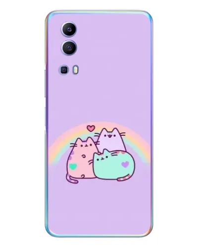 Чехол для Vivo Y72 с картинкой «Радужные Пушины»