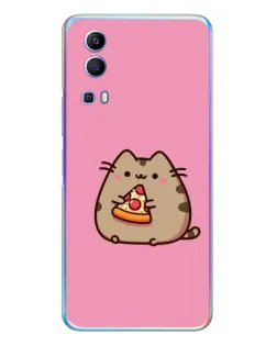 Чехол для Vivo Y72 с картинкой «Пушин с пиццей»