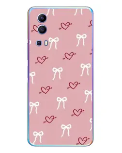 Чехол для Vivo Y72 с картинкой «Сердца и банты»