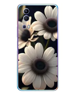 Чехол для Vivo Y72 с картинкой «Белые маргаритки макро»
