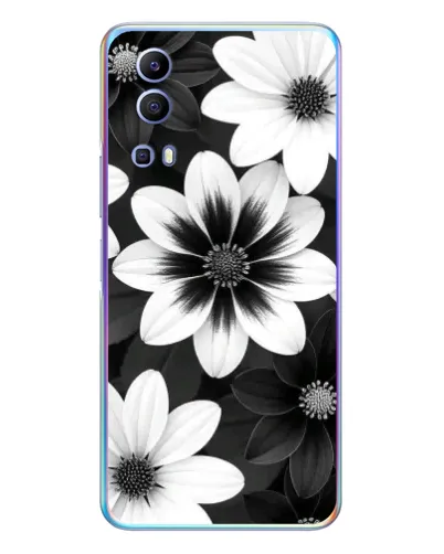 Чехол для Vivo Y72 с картинкой «Монохромные астры» Чехол для Vivo Y72 с картинкой «Монохромные астры»