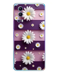 Чехол для Vivo Y72 с картинкой «Ромашки на фиолетовом»