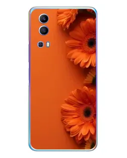 Чехол для Vivo Y72 с картинкой «Оранжевые герберы»