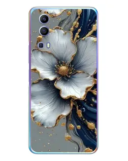 Чехол для Vivo Y72 с картинкой «Белый цветок и золотой флюид»