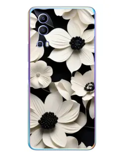 Чехол для Vivo Y72 с картинкой «Объемные белые цветы»