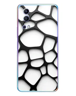 Чехол для Vivo Y72 с картинкой «Белая объемная сетка»
