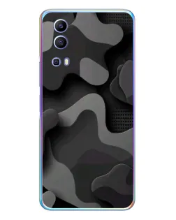 Чехол для Vivo Y72 с картинкой «Темный абстрактный камуфляж»