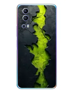 Чехол для Vivo Y72 с картинкой «Салатовый разлом скалы»