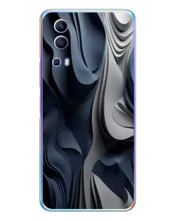 Чехол для Vivo Y72 с картинкой «Объемные синие складки»