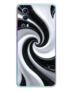 Чехол для Vivo Y72 с картинкой «Черно-белая спираль»