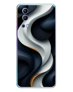 Чехол для Vivo Y72 с картинкой «Объемные черно-белые ленты»