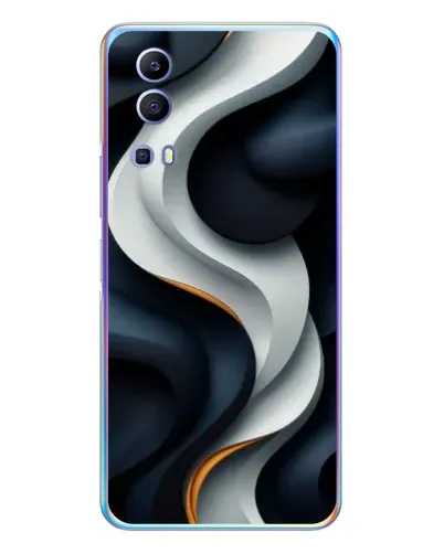 Чехол для Vivo Y72 с картинкой «Объемные черно-белые ленты» Чехол для Vivo Y72 с картинкой «Объемные черно-белые ленты»