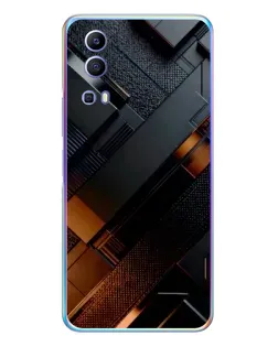 Чехол для Vivo Y72 с картинкой «Черные геометрические блоки»