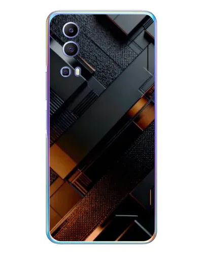 Чехол для Vivo Y72 с картинкой «Черные геометрические блоки» Чехол для Vivo Y72 с картинкой «Черные геометрические блоки»