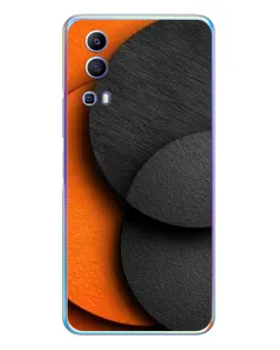 Чехол для Vivo Y72 с картинкой «Геометрия оранжевых кругов»