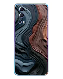 Чехол для Vivo Y72 с картинкой «Цветные волны каньона»