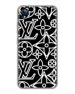 Чохол для Vivo Y91C з картинкою «Чорно-білий візерунок LV»