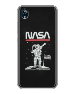 Чохол для Vivo Y91C з картинкою «NASA — крокуємо по Місяцю»