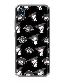 Чохол для Vivo Y91C з картинкою «Чорний паттерн Kuromi»