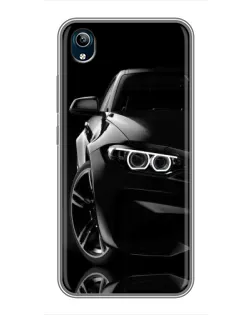Чехол для Vivo Y91C с картинкой «Черная BMW — профиль»