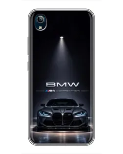 Чехол для Vivo Y91C с картинкой «BMW сквозь ночной город»