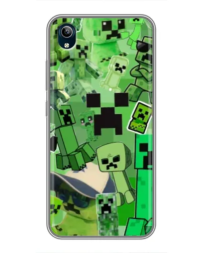 Чехол для Vivo Y91C с картинкой «Криперы Minecraft»