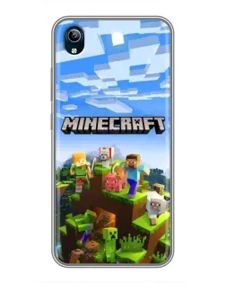 Чехол для Vivo Y91C с картинкой «Minecraft классический мир»