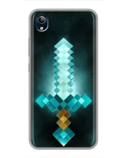 Чехол для Vivo Y91C с картинкой «Алмазный меч неон»