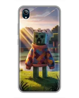 Чехол для Vivo Y91C с картинкой «Крипер в свитере»