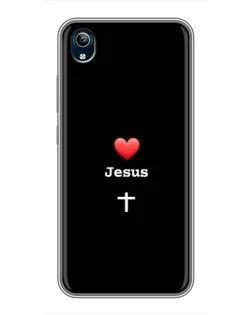 Чехол для Vivo Y91C с картинкой «Сердце - Jesus» Чехол для Vivo Y91C с картинкой «Сердце - Jesus»