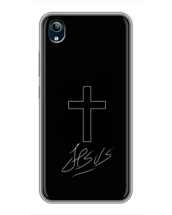 Чехол для Vivo Y91C с картинкой «Графический крест Jesus»