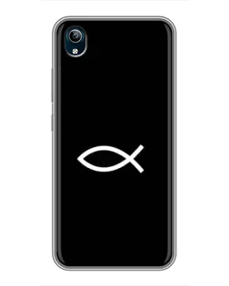 Чехол для Vivo Y91C с картинкой «Символ рыбы Jesus»