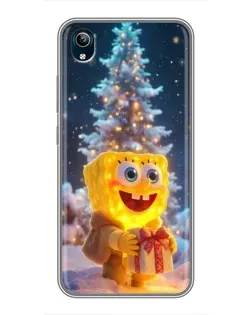 Чохол для Vivo Y91C з картинкою «Різдвяний Спанч Боб»