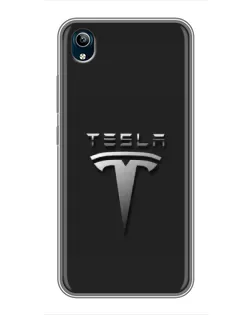 Чохол для Vivo Y91C з картинкою «Сталевий логотип Tesla»